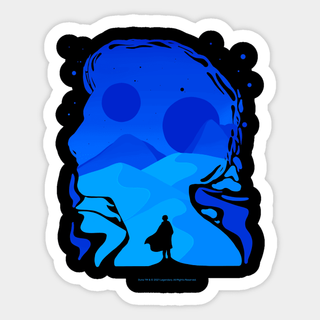 Paul Atreides on Arrakis, Double Exposure Minimalist Illustration Sticker by Dream Artworks